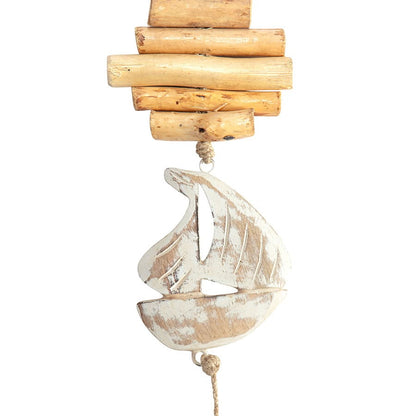 Handcrafted Hanging Distressed White Anchor 12x52cm