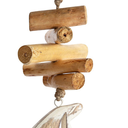 Handcrafted Hanging Distressed White Anchor 12x52cm