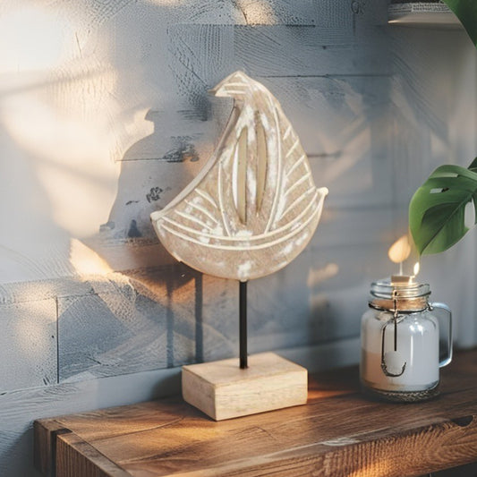 Boat on Base Ornament 30cm