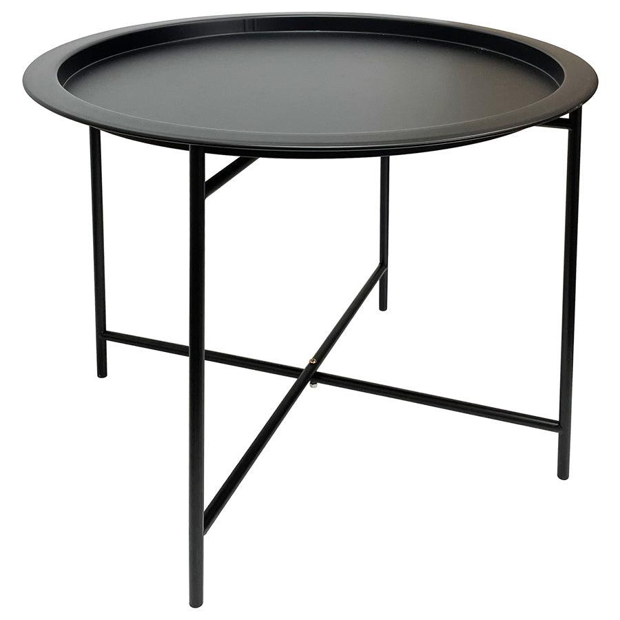 Round Lipped Cross Frame Side Table 47cm - Image 4
