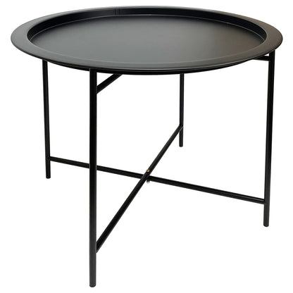 Round Lipped Cross Frame Side Table 47cm - Image 4