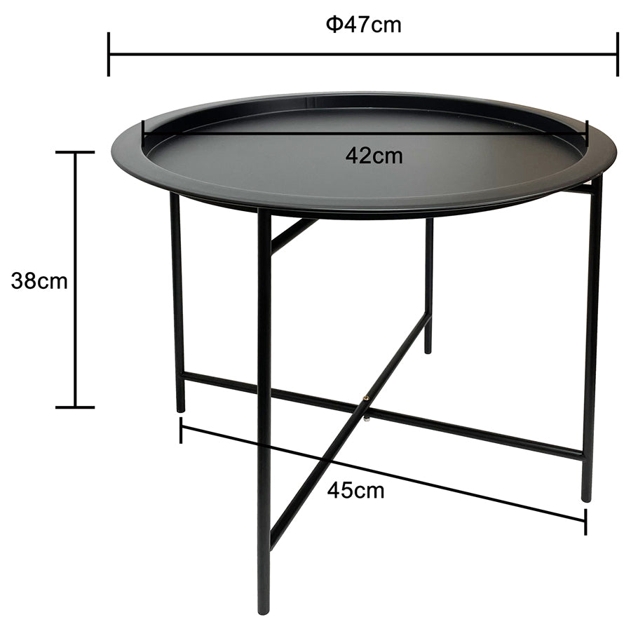 Round Lipped Cross Frame Side Table 47cm - Image 5