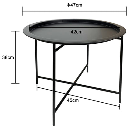 Round Lipped Cross Frame Side Table 47cm - Image 5