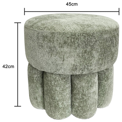 Plush Sage Fabric Ottoman / Stool 45cm - Image 2