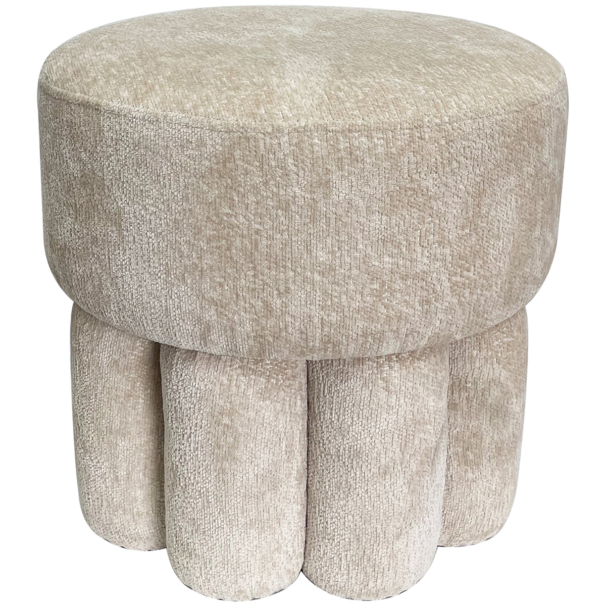Plush Oat Fabric Ottoman / Stool 45cm