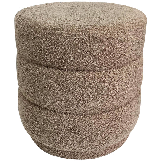 Boucle Loop Style Stepped Ottoman/ Stool 41cm
