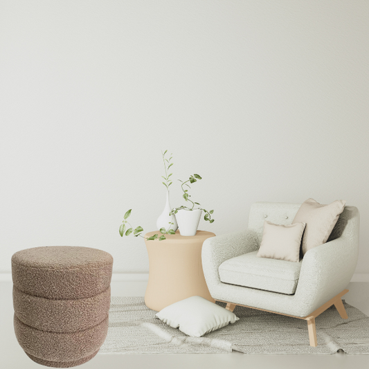 Boucle Loop Style Stepped Ottoman/ Stool 41cm - Image 2
