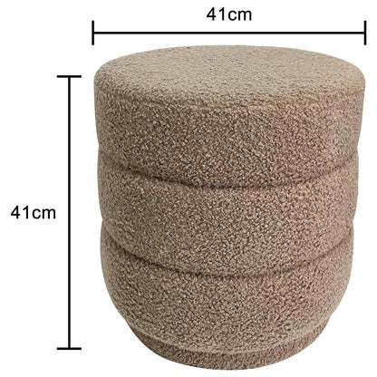Boucle Loop Style Stepped Ottoman/ Stool 41cm - Image 3