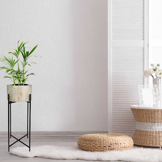 Natural Wood Potplanter on Cross Legged Stand 66cm - Image 2