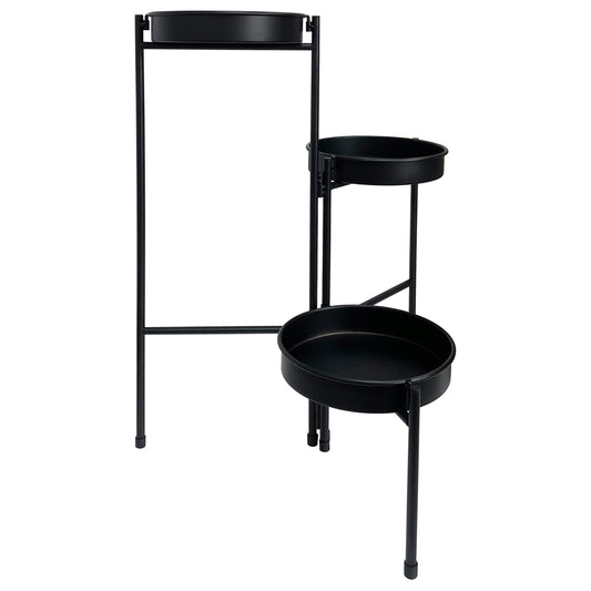 Three Tier Black Folding Plant / Display Stand 61cm - Image 2