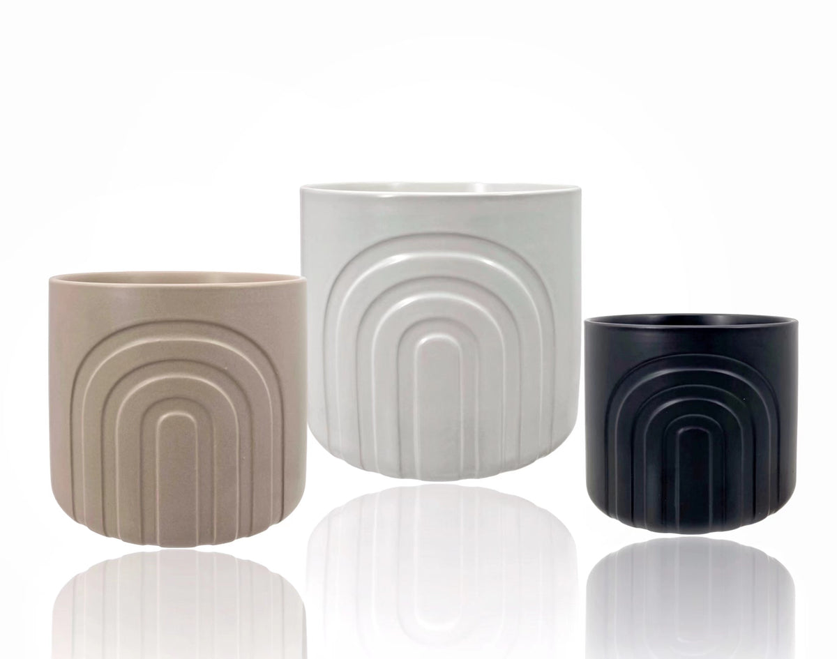 bulk 12 Boho Rainbow Ceramic Pot 13cm