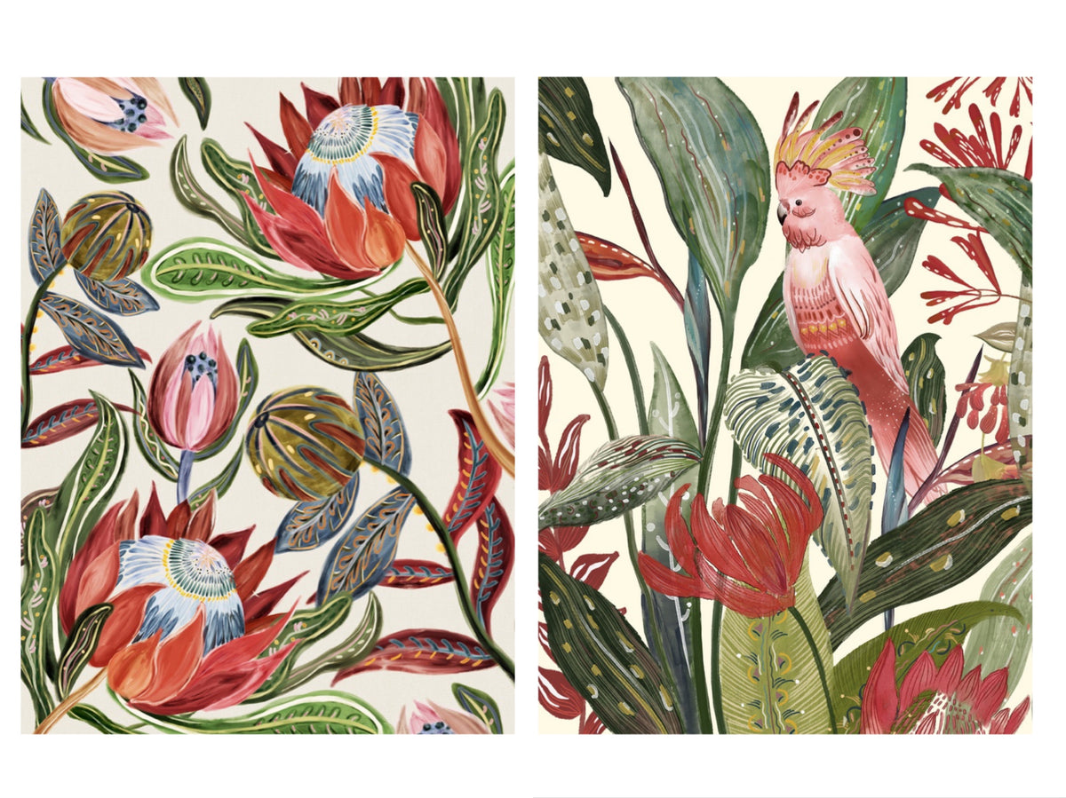 Set 2 Australia Native Flowers Wall Art 90cm