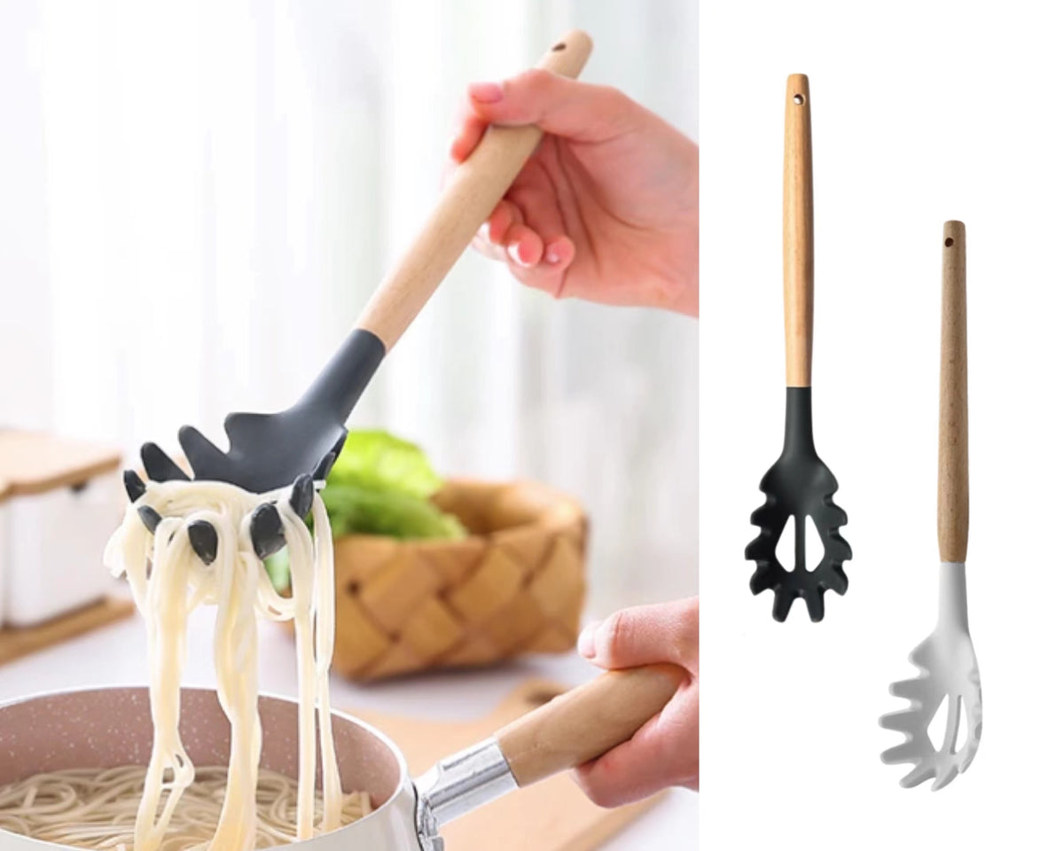 Bulk 24 Accent Silicone Pasta Server 32x6.5cm 2 Asst