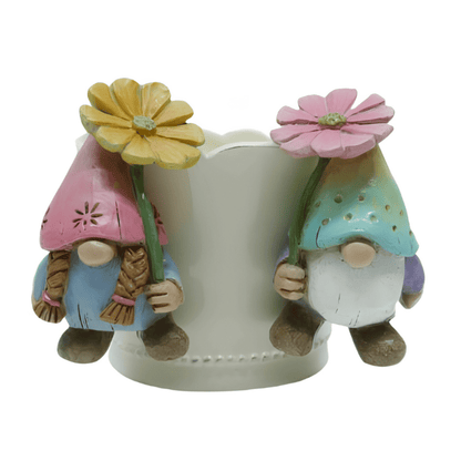 Set/2 Asst Gnomes Holding Flower Pot Hangers