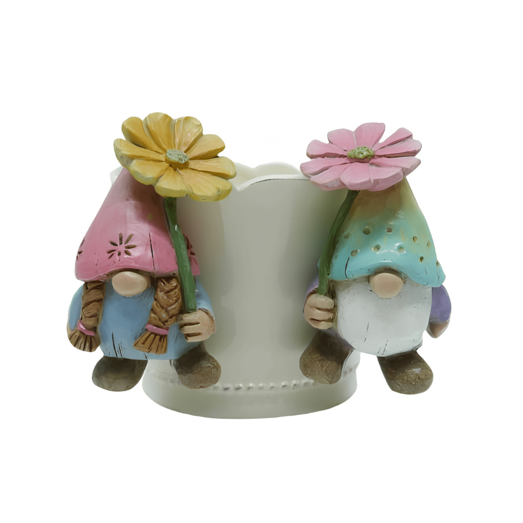 Set/2 Asst Gnomes Holding Flower Pot Hangers