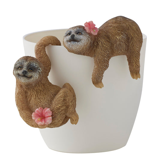 Set/2 Asst Sloth w/ Flower Pot Hangers