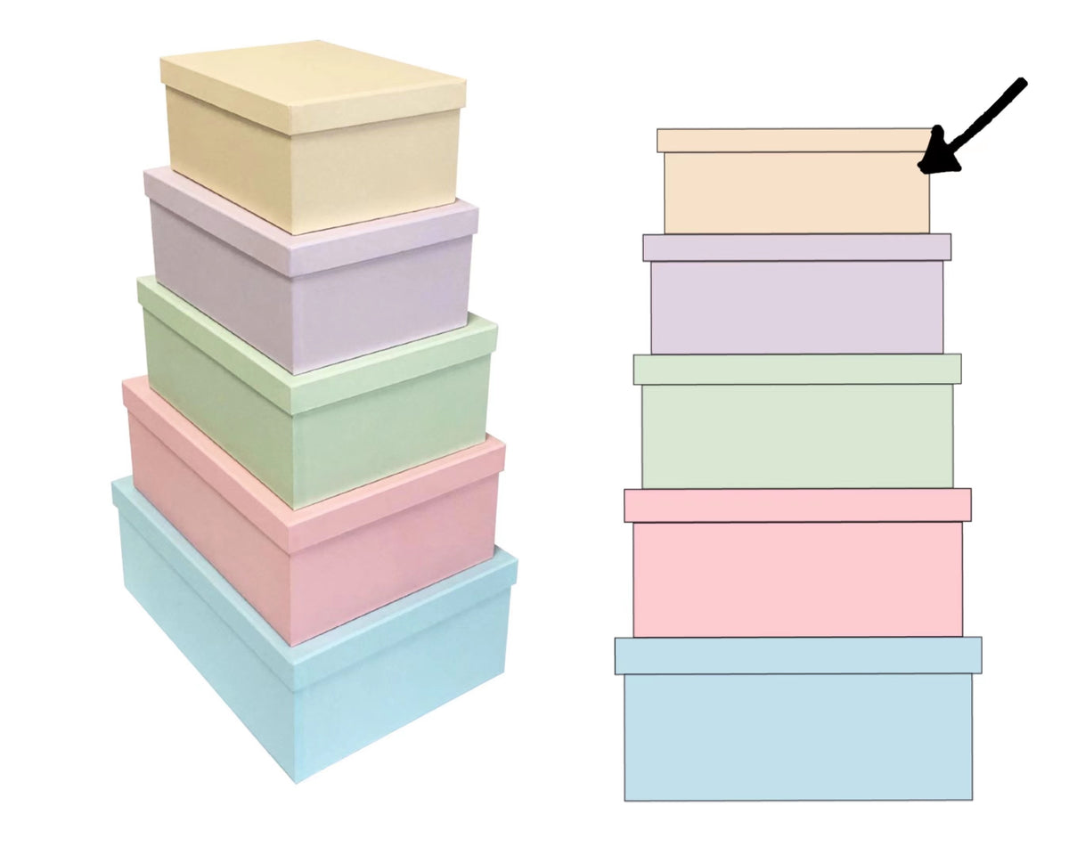 Bulk 2 Macaron Yellow Gift Box Set 18 43x34x16cm