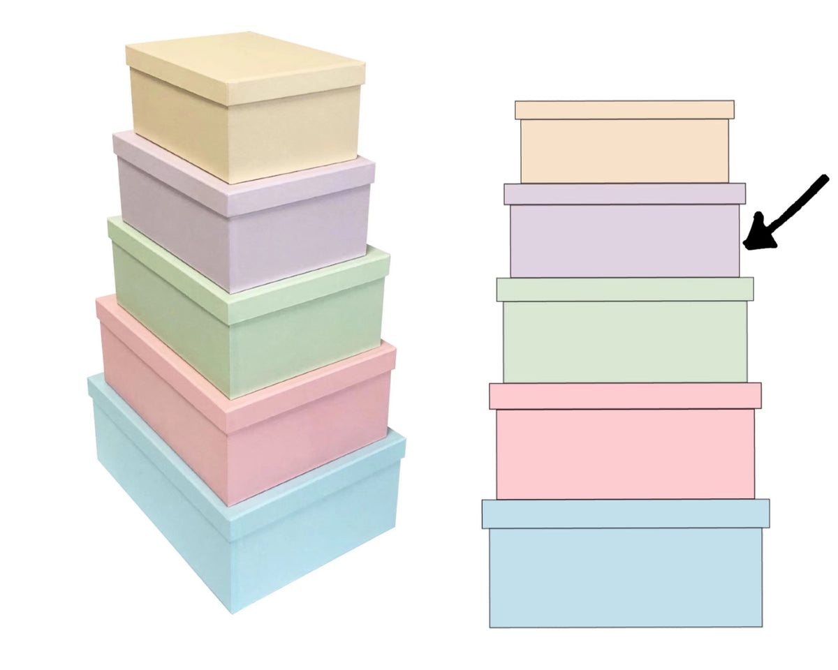 Bulk 2 Macaron Purple Gift Box Set 18 43x34x16cm
