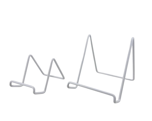 Bulk 24 Angled White Metal Plate Stand 9.5x14x10cm