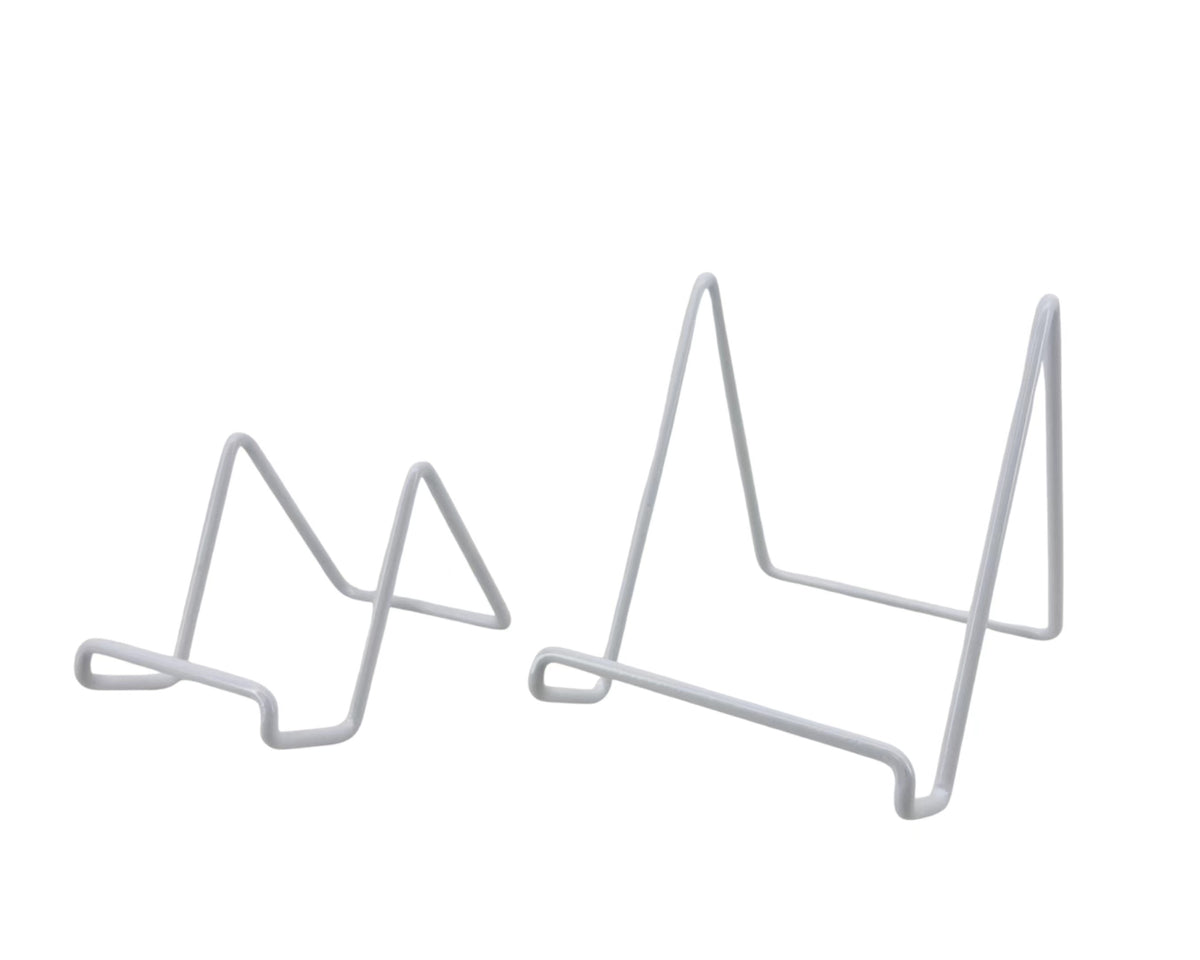 Bulk 24 Angled White Metal Plate stand13.5x17.5x16cm