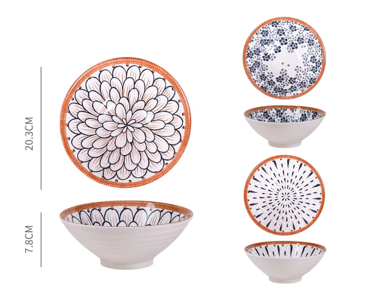 bulk 18 Oriental Special Glazed Round Bowl 20cm