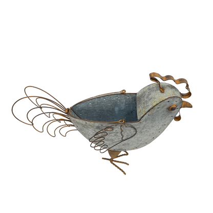 Rustic Chicken Planter Holder w/ Handle 55x46cm - Image 5
