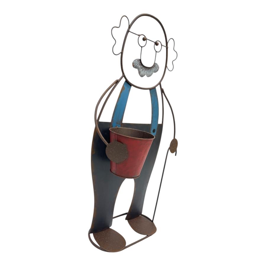 Colourful Grandpa W Flower Pot 83cm