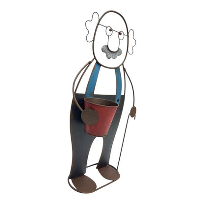 Colourful Grandpa W Flower Pot 83cm