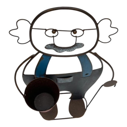 Colourful Grandpa W Flower Pot 83cm
