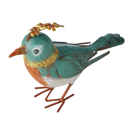 Colourful Green Bird Decoration 21cm