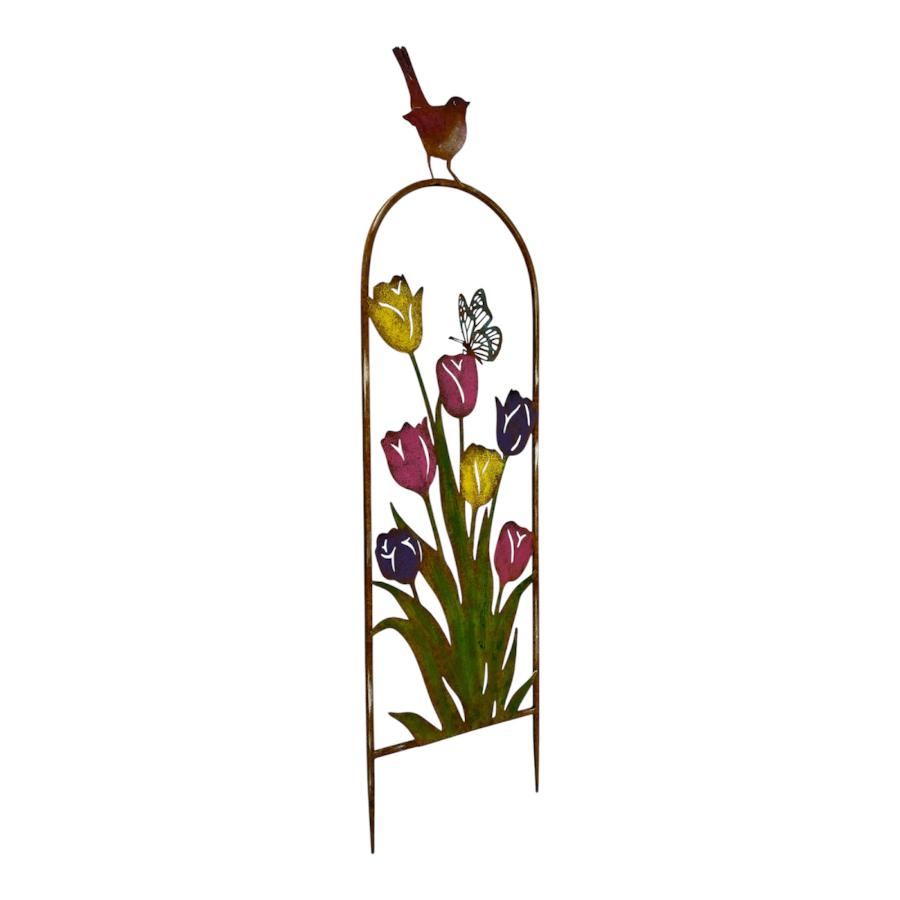 Arched Garden Stake w Coloured Flowers 94cm - Image 3