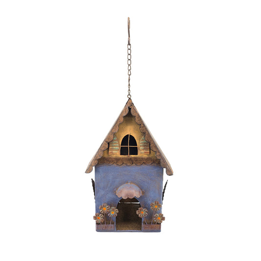 Rusty Hanging Blue Birdhouse 20x50cm