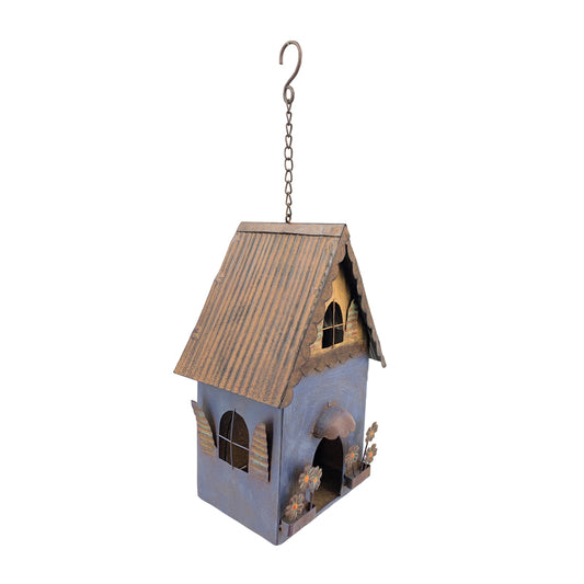 Rusty Hanging Blue Birdhouse 20x50cm - Image 2