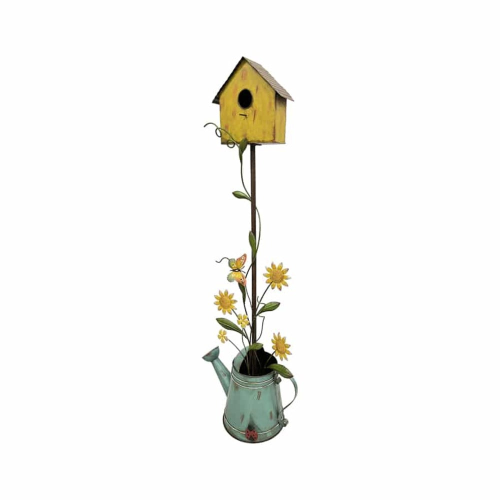 Garden Birdhouse in Watering Can 125cm