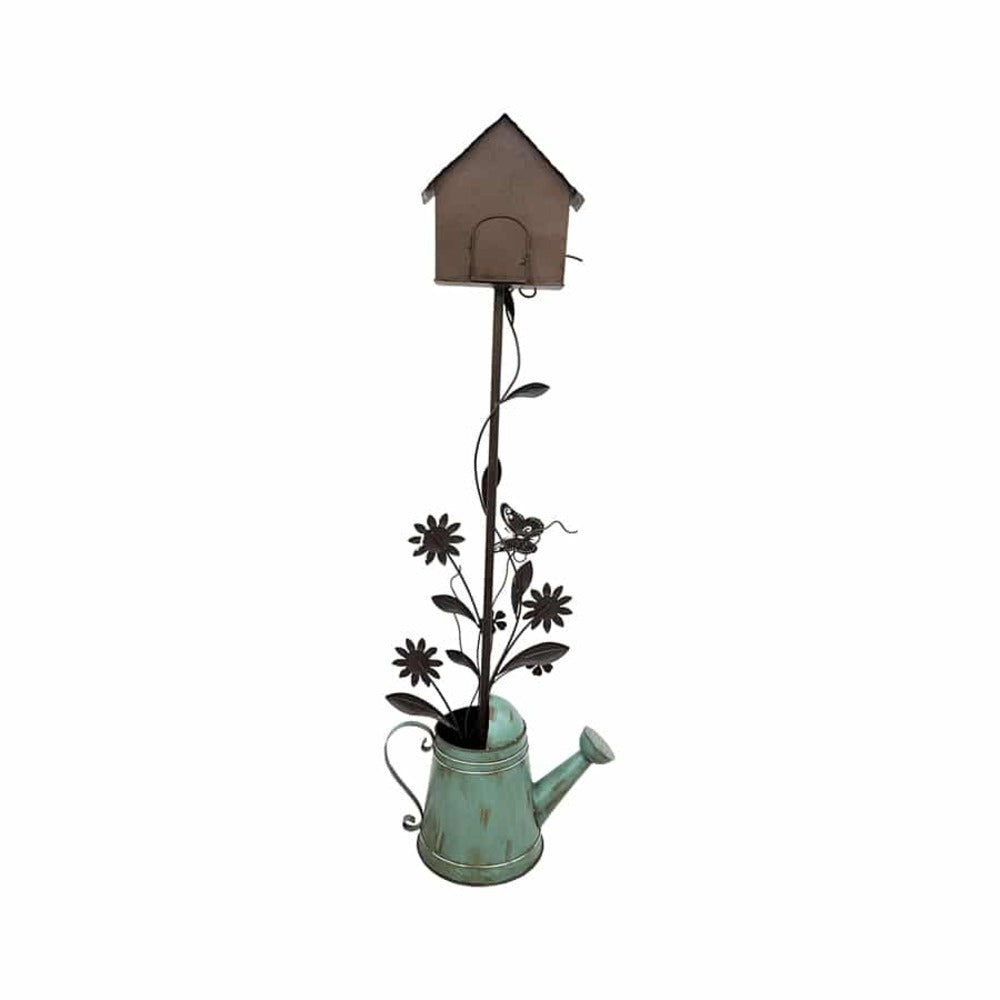 Garden Birdhouse in Watering Can 125cm - Image 2
