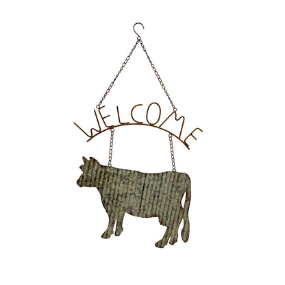 Laser cut Corrugated Cow Welcome Sign 44x74cm
