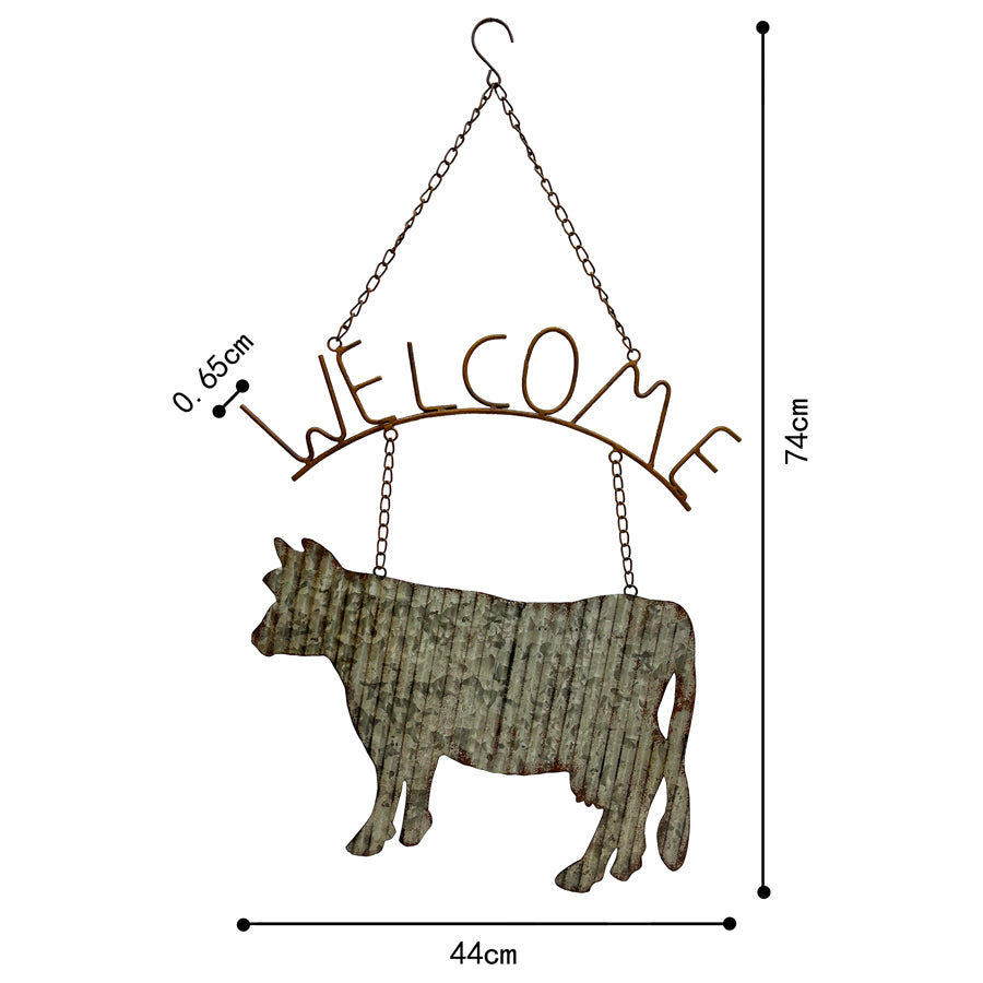 Laser cut Corrugated Cow Welcome Sign 44x74cm - Image 4