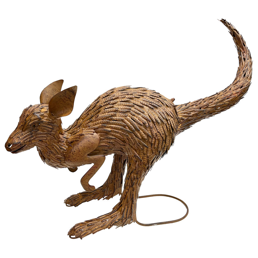 Large Rust Hopping Kangaroo Statue 76.5x60cm - Image 2