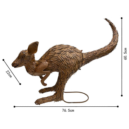 Large Rust Hopping Kangaroo Statue 76.5x60cm - Image 4
