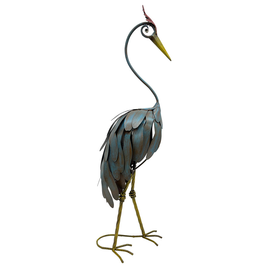 Crane Statue Looking Down 20x70cm