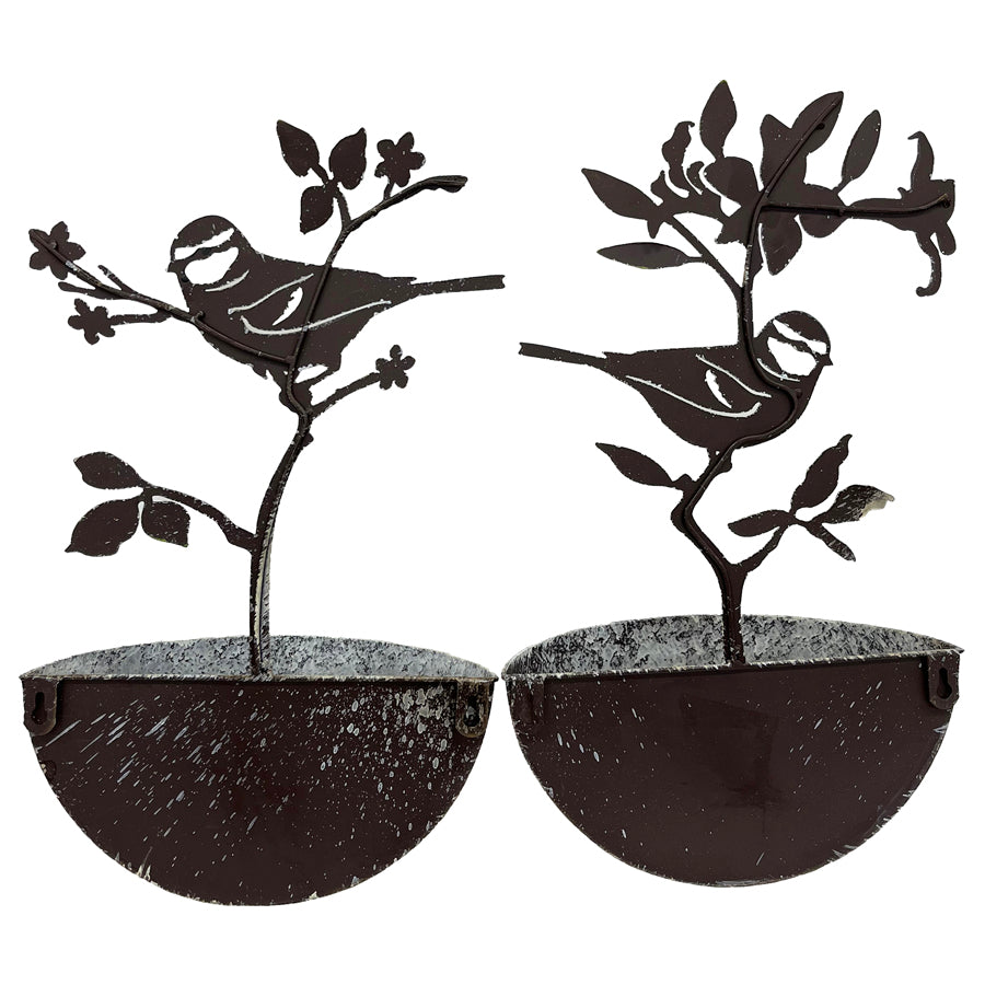 Set 2 Assorted Colourful Bird Wall Planters 24x40cm - Image 4
