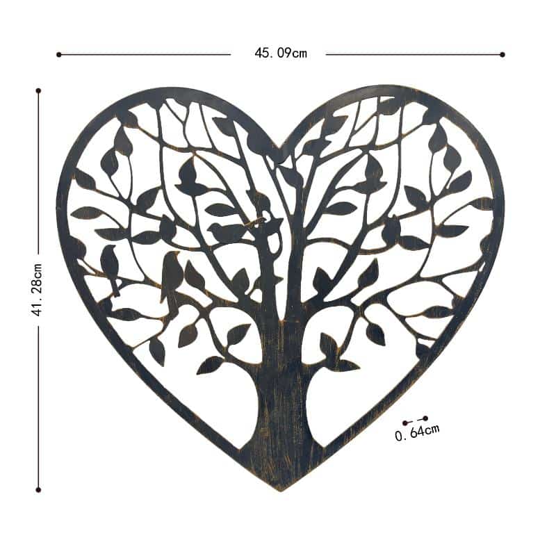 Laser Cut Tree Of Life Heart Wall Art 45x41cm - Image 3