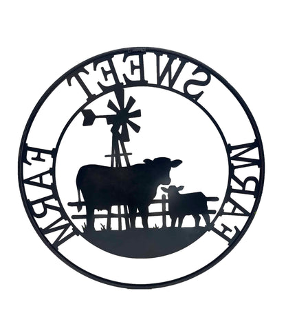 Laser Cut Cow Farm Sweet Farm Wall Art 60cm - Image 2