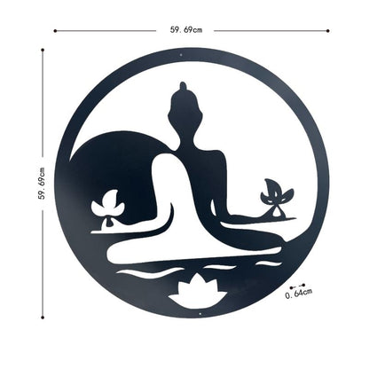 Laser Cut Yin & Yang Buddha Wall Art 60cm - Image 4