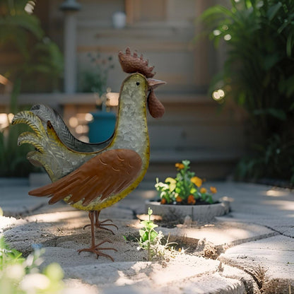 Distress Finish Rooster Planter / Storage Holder 39cm - Image 2