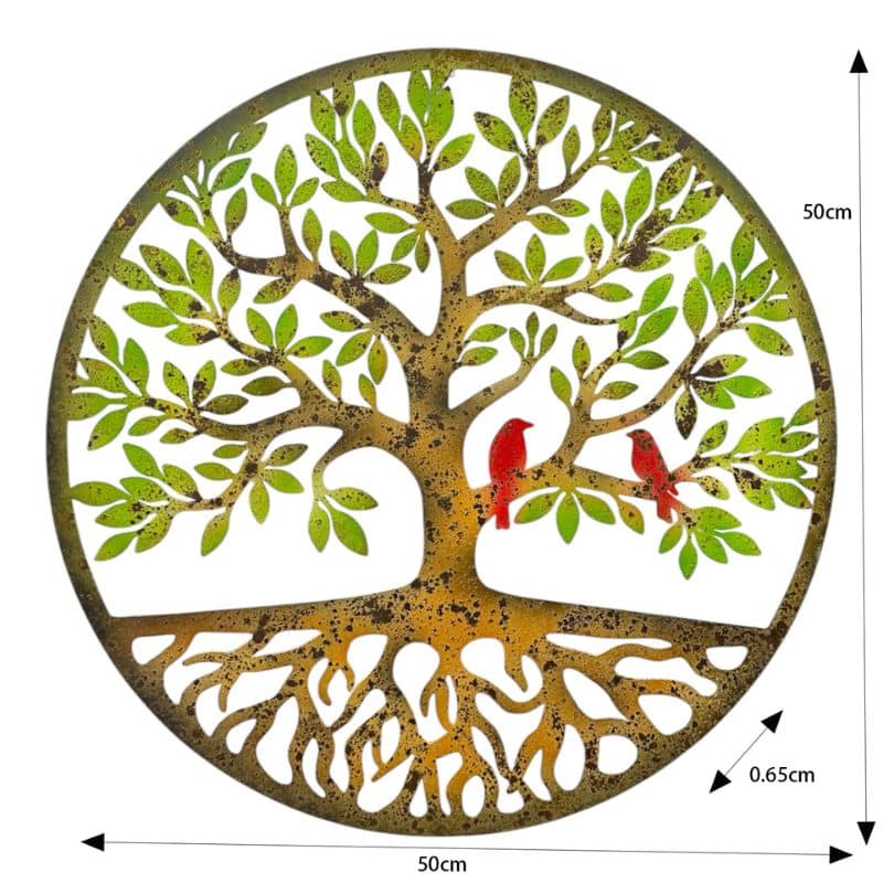 Round Laser Cut Tree Of Life w Roots + Birds 52cm - Image 5