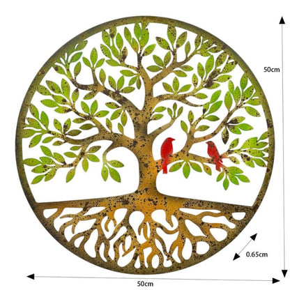 Round Laser Cut Tree Of Life w Roots + Birds 52cm - Image 5