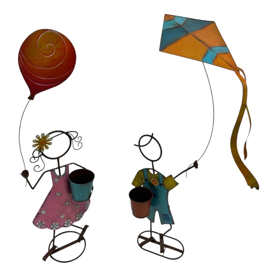 Set 2 Asst Colourful Playing Kids Planters 63cm - Image 4