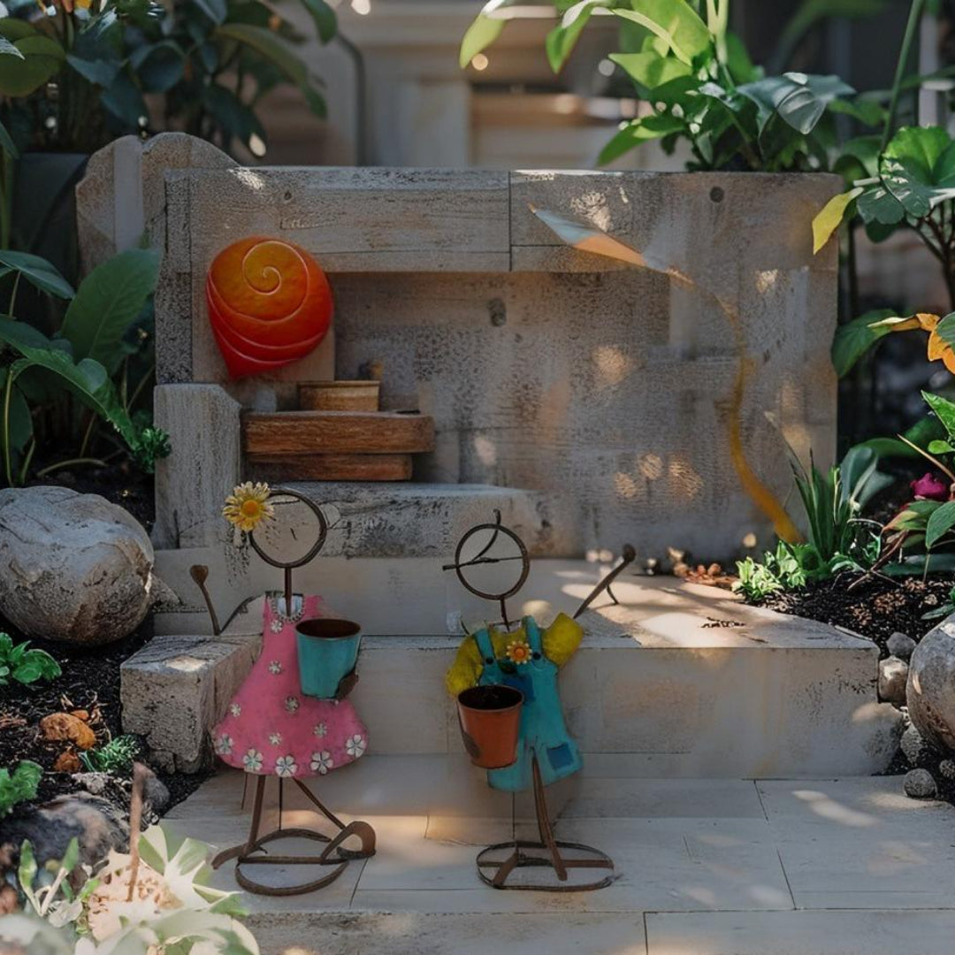 Set 2 Asst Colourful Playing Kids Planters 63cm - Image 2