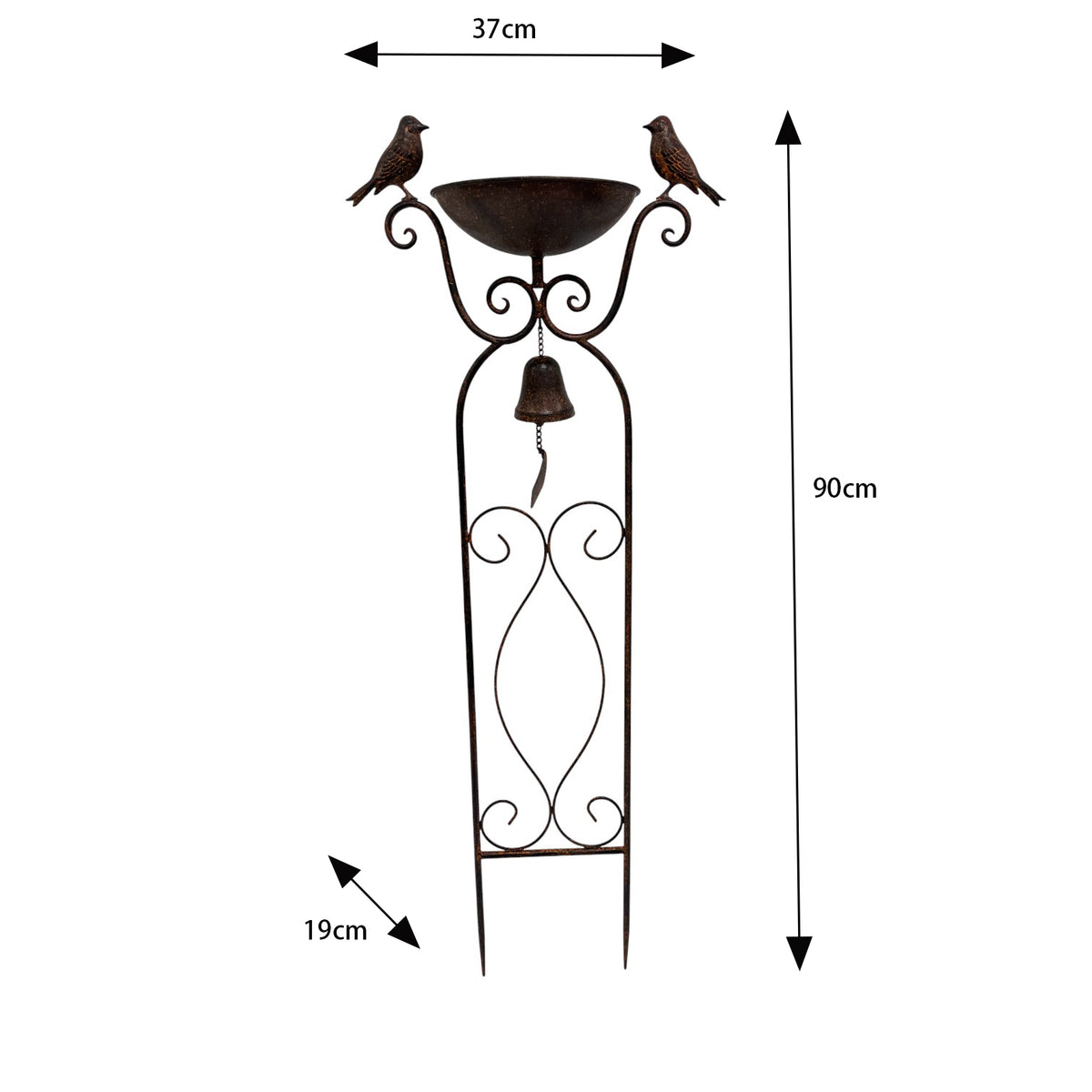 Birdfeeder Stake w Birds & Fleur-De-Lis 90cm - Image 5